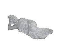 HOMEA 5DEJ1325BC Statue Dessin Bouddha Couche Magnésie Blanc 80 x 29 x 25 cm