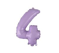 Homéa, Ballon Chiffre 4 Métallisé en Aluminium avec Paille H40 cm Multicolore