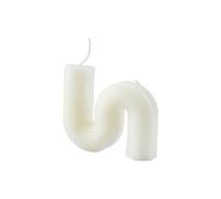 Homéa, Bougie Forme Vague 9,5 x 2,2 x H8 cm Arty Coloris Blanc