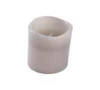 Homéa, Bougie LED Pilier Cire Gris Clair D7,5 x H15 cm LED Blanc Chaud