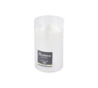 Homéa, Bougie LED Verrine Verre Transparent Cire Blanc D7,5 x H12,5 cm Blanc Chaud