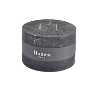 Homéa, Bougie Pilier 3 Mèches Ø12,5 x H8 cm Rustique Coloris Noir