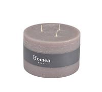 Homéa, Bougie Pilier 3 Mèches Ø12,5 x H8 cm Rustique Coloris Taupe