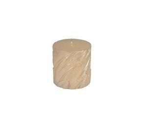 Homéa, Bougie Pilier Embossée Ø7 x H7,5 cm Mystic Jungle Or Finition Brillante
