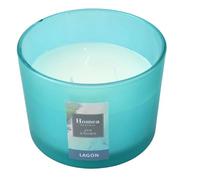 Homéa, Bougie Verrine 3 Mèches D11 x 8 cm Essentiel Parfum Lagon