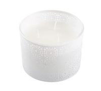 Homéa, Bougie Verrine Parfumée Bois de Santal 3 Mèches Ø11 x H8 cm Graphic Ethnic Gris