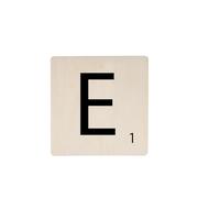 Homéa, Lettre Bois Déco Murale 15 x 15 cm "E", Naturel