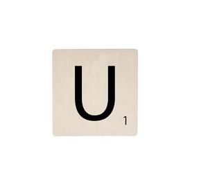 Homéa, Lettre Bois Déco Murale 15 x 15 cm "U", Naturel
