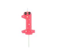 Paris prix Bougie d'Anniversaire "Chiffre 1" 5cm Rose - Rose