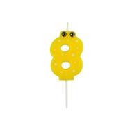 Homéa, Mini Bougie Anniversaire Chiffre 8 H5 cm Jaune