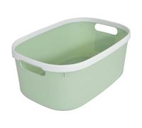 Homéa, Paniere Bicolore Plastique 10L 37X25,3Xh,15 cm Sauge