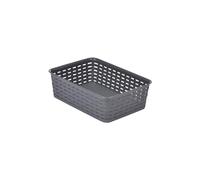Homéa, Paniere Tressée Plastique 1,6L 19,5 x 14 x H6 cm Anthracite