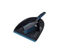 Homéa Pelle et Balayette Plastique avec Poils TPR et Raclette Anthracite/Bleu Paon, Unique