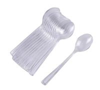 Homéa, Set de 12 Petites Cuilleres Réutilisables en Ps Transparent H13 cm