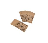 Homéa, Set de 12 Range Couverts Kraft avec Imprime Noir 9,5 x 19 cm Fresh Gréen