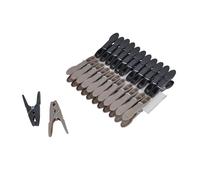 Homéa, Set de 24 Pinces à Linge Rondes Plastique 8 cm Bicolore Anthracite/Taupe