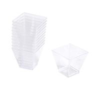 Homéa, Set de 25 Verrines en Plastique Réutilisable Carre 60Ml Transparent