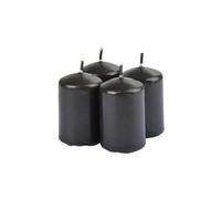 Homéa, Set de 4 Bougies Pilier Ø4 x H6 cm Essentiel Parfum Bois de Santal