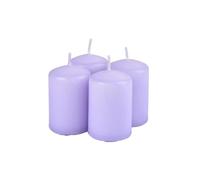 Homéa, Set de 4 Bougies Pilier Ø4 x H6 cm Essentiel Parfum Lavande