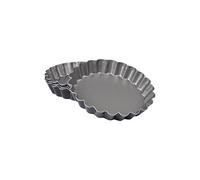 Homéa, Set de 4 Moules à Tartelettes en Métal 12 cm, Gris