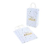 Lot de 4 Sacs Cadeaux "Mon Petit Amour" 27cm Blanc Blanc