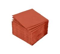 Homéa, Set de 40 Serviettes Cocktail Vitamine en Papier 2 Plis 25 x 25 cm Terracotta