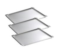 Homéa, Set de 5 Plateaux Rectangle 24 x 34 cm Argent (Lot de 3)