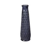 Homéa, Soliflore Verre Relief Losange Ø6,5 x H22 cm Gris Fonce
