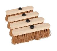 Homéa, Tête de Balai Bois Fibres de Coco 29 cm Usage Extérieur (Lot de 4)