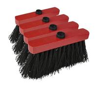 Homéa, Tête de Balai Bois Fibres Naturelles de Piassava, Rouge/Noir, Rouge/Noir (Lot de 4)