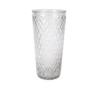 Homéa, Vase Haut Verre Relief Losange Ø11,5 x H23 cm