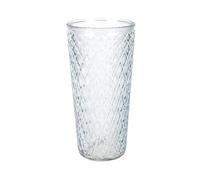 Homéa, Vase Haut Verre Relief Losange Ø15 x H30 cm Bleu Ciel