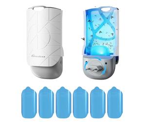 Homealexa Piège à Moucherons Intérieur des Fruits LED UV Électrique, Anti Moucherons Intérieur, sans Produits Chimiques, pour Cuisine et Maison, Prise Rotative 180°, avec 6 Cartes Adhésives
