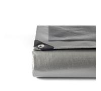 HomeBee Bâche de protection 240 g/m² en polyéthylène 2 en 1 pour l'été et l'hiver, couverture solaire, couverture d'hiver, bâche d'été, bâche en bois, bâche de voiture, bâche de bateau (argenté/noir