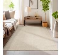 HomebyHome Tapis 200x290 cm Beige, Bou oux Uni, Facile d'entretien et Moderne, pour Salon ou Salle à Manger