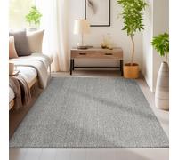 HomebyHome Tapis 280x370 cm Gris, Uni et Doux, Bouclé Moderne pour Loft ou Grand Salon, Facile d'entretien et Élégant