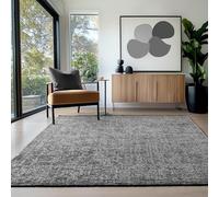 HomebyHome Tapis Coton Gris 120x170 cm Lavable Style Boho Vintage Kilim Poils Courts Antidérapant Doux Uni Mélangé pour Salon Chambre Bureau Cuisine