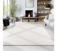 HomebyHome Tapis Couloir Lavable 80x250 cm Crème Moderne Uni Doux Antidérapant Facile d'entretien Lavable en Machine pour Entrée Chambre Cuisine