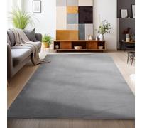 HomebyHome Tapis Couloir Lavable 80x250 cm Gris Moderne Uni Doux Antidérapant Facile d'entretien Lavable en Machine pour Entrée Chambre Cuisine