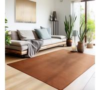 HomebyHome Tapis Couloir Lavable 80x250 cm Marron Moderne Uni Doux Antidérapant Facile d'entretien Lavable en Machine pour Entrée Chambre Cuisine