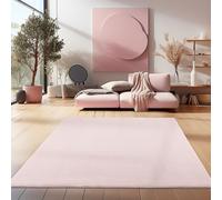 HomebyHome Tapis Couloir Lavable 80x250 cm Rose Moderne Uni Doux Antidérapant Facile d'entretien Lavable en Machine pour Entrée Chambre Cuisine