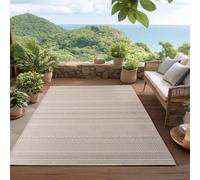 HomebyHome Tapis Extérieur Beige 160x230 cm Résistant aux Intempéries UV Facile d'entretien Design Scandinave Boho pour Cuisine Balcon Terrasse Jardin Salon