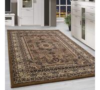 HomebyHome Tapis Grand Salon 300x400 cm Vintage Tapis Oriental Beige - Poil Court Salle de Séjour Confort Doux et Moelleux - Cuisine Moquette à Poils Ras