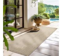 HomebyHome Tapis intérieur extérieur 80x250 cm Coureur Beige Lavable imperméable Tissage Plat pour Couloir Cuisine Balcon terrasse Jardin et entrée