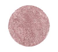 HomebyHome Tapis rond à poils longs, 160 cm, rond, rose, extra doux et moelleux, pour chambre à coucher, cuisine, couloir, Carpet, Halı, Kilim