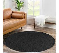 HomebyHome Tapis Salon Moderne Anthracite 120 cm Rond - Tapis Poil Court Salle de Séjour Couleur Unie Extra Doux et Moelleux - Unicolore Tapis Lavable pour Chambre, Salon et Cuisine