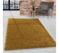 HomebyHome Tapis Shaggy à Poils Longs 120x170 cm Or, Doux et Moelleux, Moderne uni, idéal pour Salon ou Chambre
