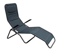 HOMECALL Chaise longue pliable avec 2x1 rembourrage en textilène et mousse à séchage rapide, XXL - Gris