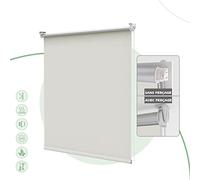 HOMEDEMO Store Enrouleur Occultant sans Perçage, 45 x 130 cm, Crème | Largeur du Tissu 45cm, polyester opaque isolant thermique, protection intimité, sécurité chaîne, fixation avec/sans perçage