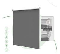 HOMEDEMO Store Enrouleur Occultant sans Perçage, 65 x 130 cm, Gris Foncé | Largeur du Tissu 65cm, polyester opaque isolant thermique, protection intimité, sécurité chaîne, fixation avec/sans perçage
